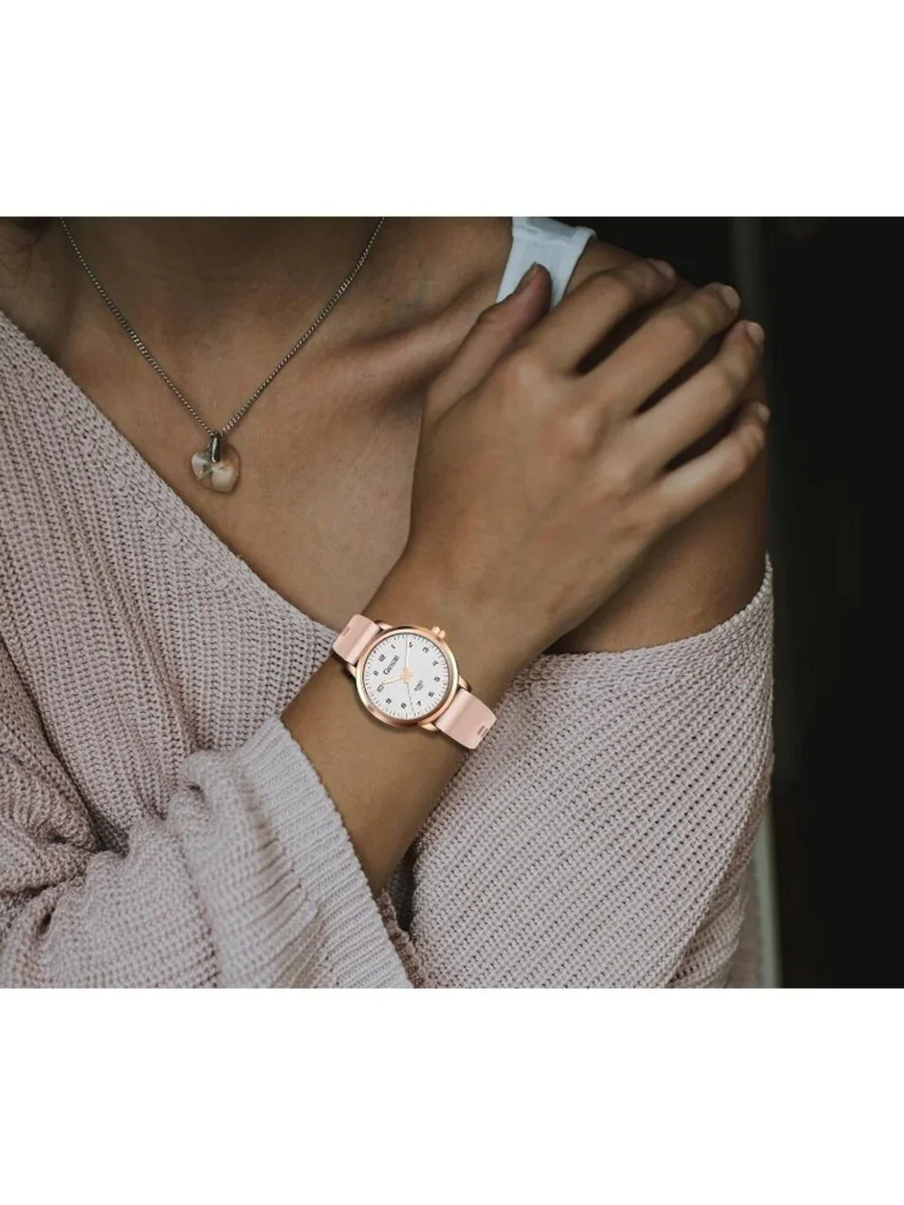 Women's Pink Analog Quartz Rubber Silicone Band Waterproof Casual Wrist Watch